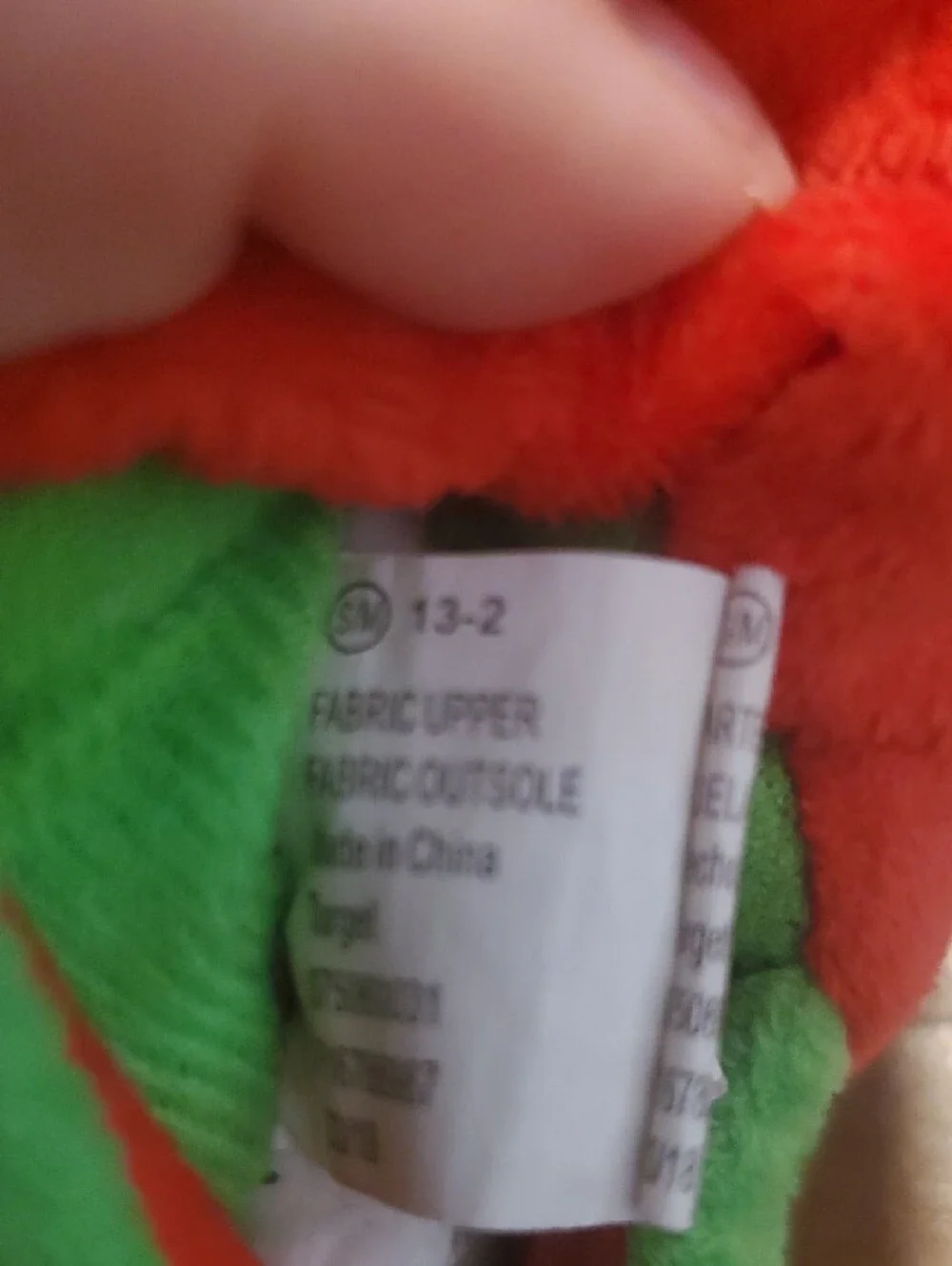 🐻  Kids Plush Elf Slippers - Green with Red Accent